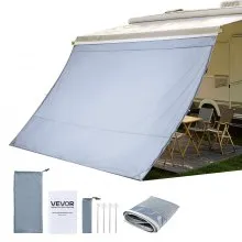 VEVOR Parete Frontale per Tenda da Sole per Camper 2 x 2,8 m, Pannello Laterale Frangisole in Poliestere Compatibile per Tenda da Sole da 3 m, Parasole UV50+ per Roulotte da Campeggio Viaggio Picnic