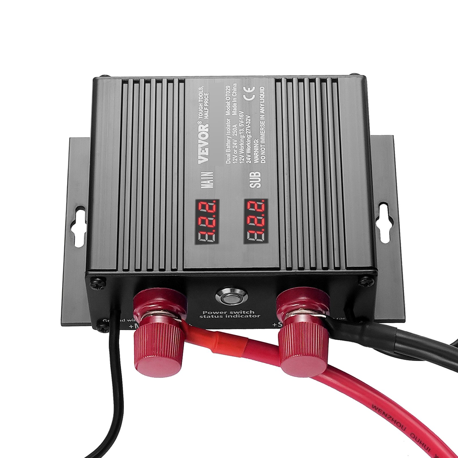 VEVOR Isolatore Intelligente Doppia Batteria, 12V/24V, VSR Universale Relè Sensibile Tensione Isolatore Batteria Intelligente Schermo LCD, per ATV UTV RV Camper Fuoristrada Caravan Camion Barca Yacht