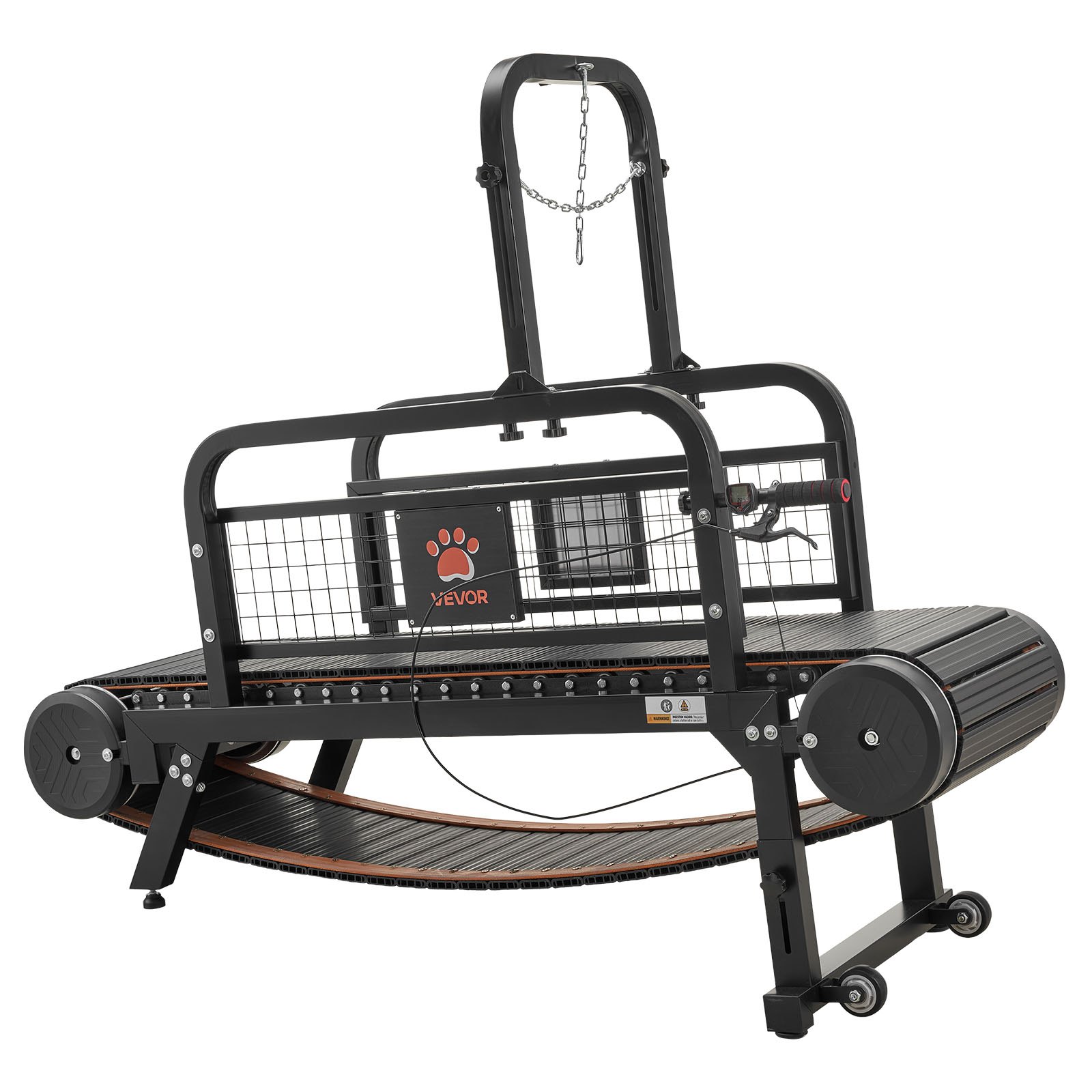 VEVOR Tapis Roulant per Cani di Taglia Grande Capacità Fino a 199,58 kg, Macchina da Corsa per Cani Interni, Altezza Pista di Corsa Inclinabile 11 cm, Freno a Mano, Esercizio Fisico in Forma Vita Sana