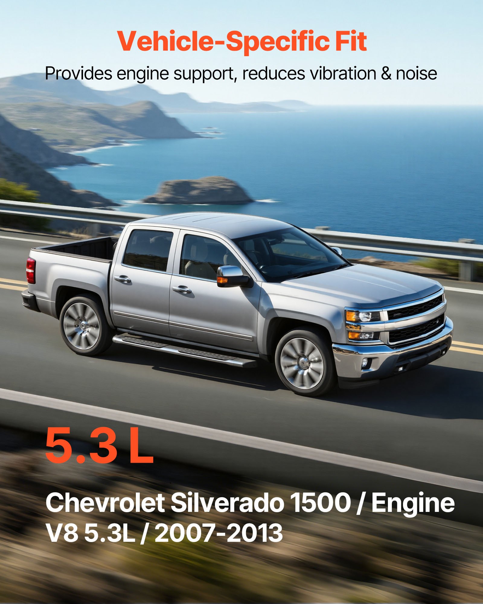 VEVOR Kit di Montaggio Motore e Trasmissione di Ricambio, Set da 3, Kit Compatibile con Chevrolet Silverado 1500 5.3L V8 2007-2013, Sostituisce OE# A5365, A5365, A2638, Supporto Sicuro