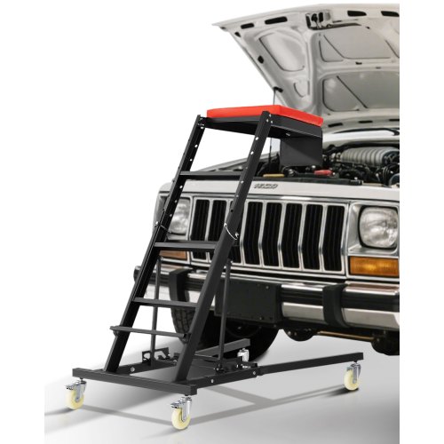 VEVOR Creeper Superiore per Riparazione Motore Automobili Altezza Regolabile 108-164,5cm, Creeper Capacità Carico max. 181kg 4 Ruote Piroettanti, Creeper Pieghevole Carichi Pesanti per Manutenzione