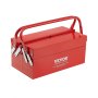 VEVOR Cassetta degli Attrezzi in Metallo 355,6 mm 2 Ripiani 3 Vassoi Rosso