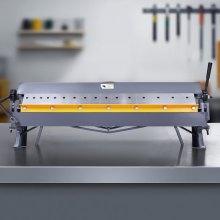 VEVOR Piegatrice per Lamiera e Vaschetta, Piegatrice per Lamiera da 1270 mm, Capacità in Acciaio Dolce Calibro 16, Regolabile da 0 a 135 Gradi, per Metallo con 16 Dita, per Piegature Precise