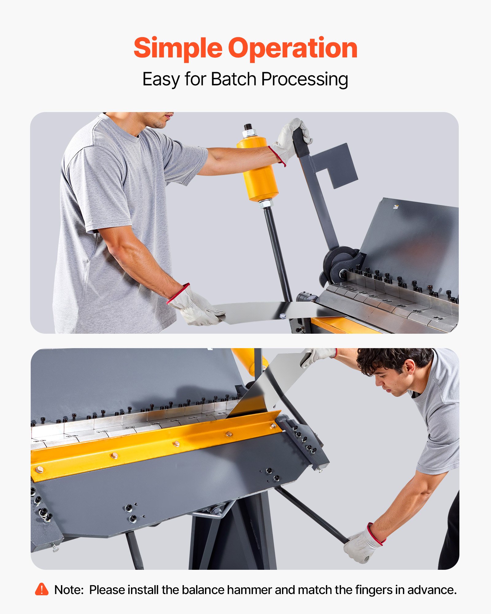 VEVOR Box and Pan Brake, 1220 mm Sheet Metal Bending Brake, 12-Gauge Mild Steel Capacity, 0-135 Degree Adjustable, Metal Bender Machine with 8 Fingers, Heavy-Duty Aluminum Folder for Precise Bending