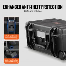 VEVOR Custodia Rigida Resistente alle Intemperie, Custodia Protettiva con Schiuma Pretagliata, Ruote Maniglie Retrattili per Viaggi, Caccia, Custodia Impermeabile IP67 550 x 340 x 240 mm