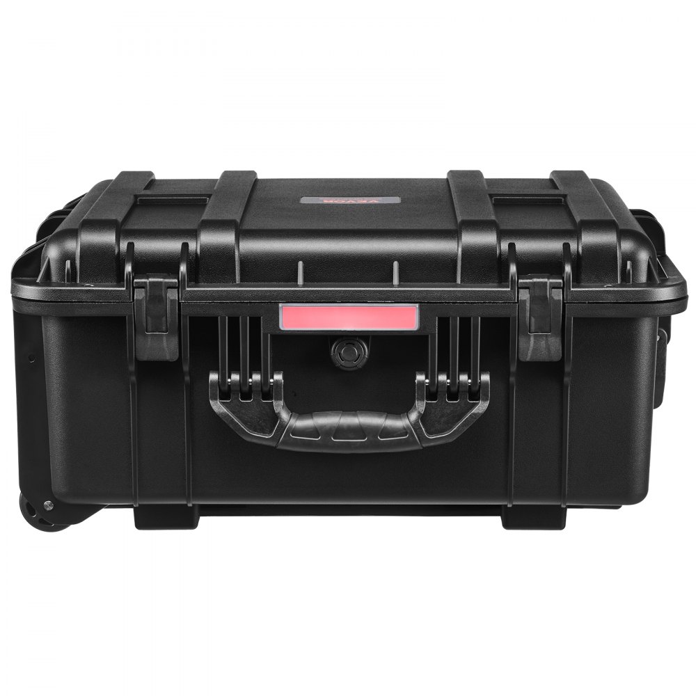 VEVOR Valigie Rigida Impermeabile 70,8 L, Custodia Protettiva Resistente alle Intemperie IP67 con 4 Clip, 4 Fori con Ruote Girevoli e Maniglia di Trazione Retrattile, per Lucchetto e Schiuma, Nero