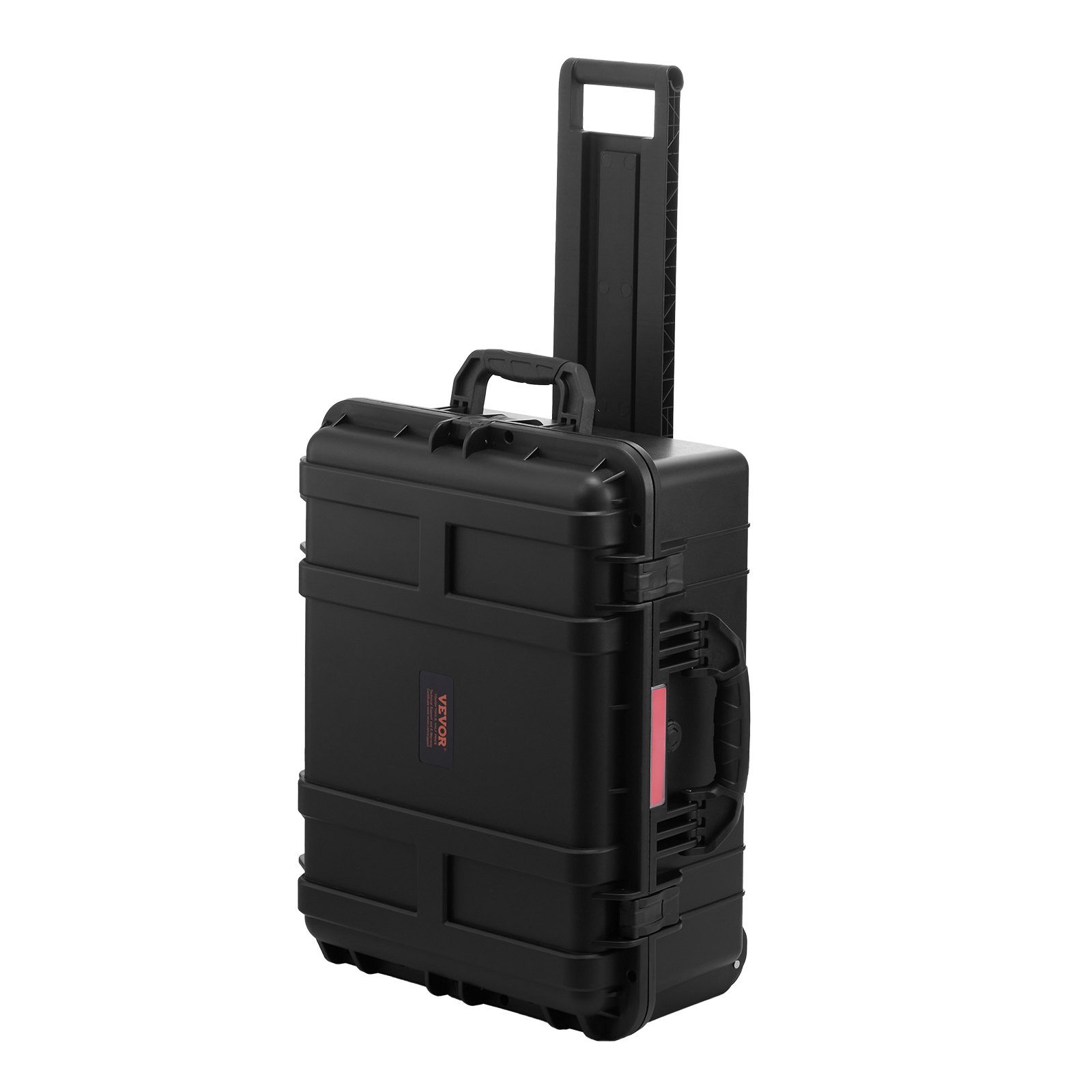VEVOR Valigie Rigida Impermeabile 70,8 L, Custodia Protettiva Resistente alle Intemperie IP67 con 4 Clip, 4 Fori con Ruote Girevoli e Maniglia di Trazione Retrattile, per Lucchetto e Schiuma, Nero