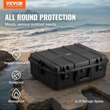 VEVOR Custodia Rigida Resistente alle Intemperie, Custodia Protettiva con Schiuma Pretagliata, Valigia Dura con Maniglie Retrattili per Viaggi, Caccia, Custodia Impermeabile IP67 620 x 490 x 225 mm
