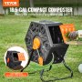 VEVOR Compostiera da Giardino Rotante 70 L Doppia Camera, Compostiera Girevole a 360° in PP Senza BPA Portata max. 20 kg per Compostaggio Rifiuti Organici di Cucina per Giardinaggio Cortile Esterno