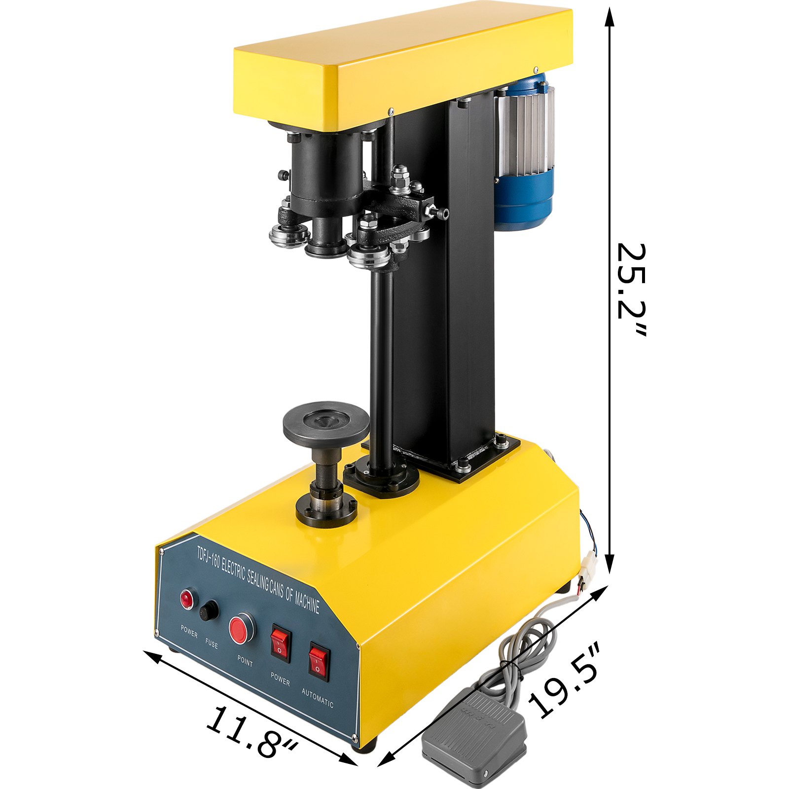 VEVOR 51.5mm Tappatrice Automatica per Tappatore per Tutti i Tipi Lattine di Plastica e di Ferro in Carta di Alluminio