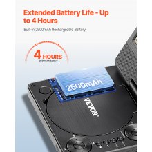 VEVOR Lettore DVD Portatile, Schermo HD Girevole da 7 pollici, Batteria Ricaricabile Integrata con Durata di 4 Ore, Altoparlante Doppio, Supporto Sincronizzazione TV/USB/Scheda SD/CD/DVD