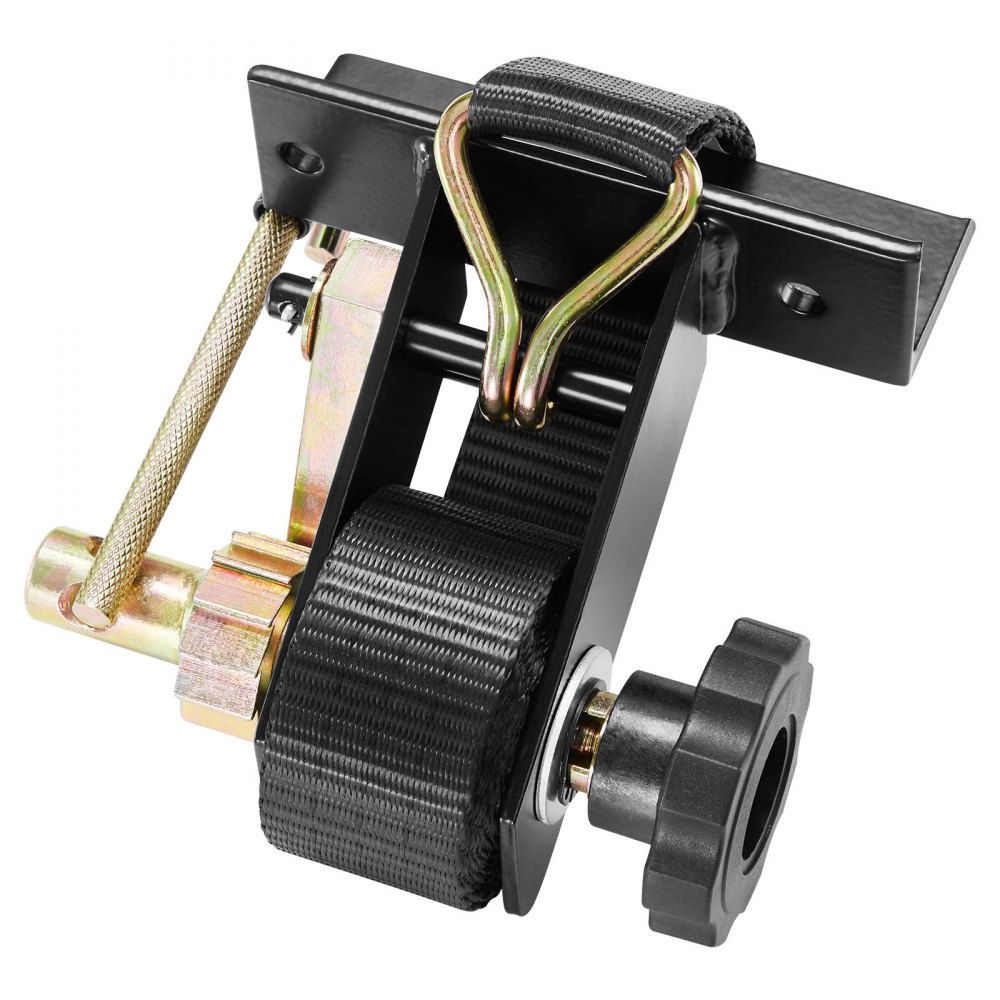 VEVOR Cinghie a Cricchetto per Portapacchi, Montaggio su Tubo Quadrato Nero, Larghezza 38 mm x Lunghezza 2,25 m, Cinghie Nere per Fissaggio con Doppi Ganci a J, Carico 226,8 kg, Confezione da 8