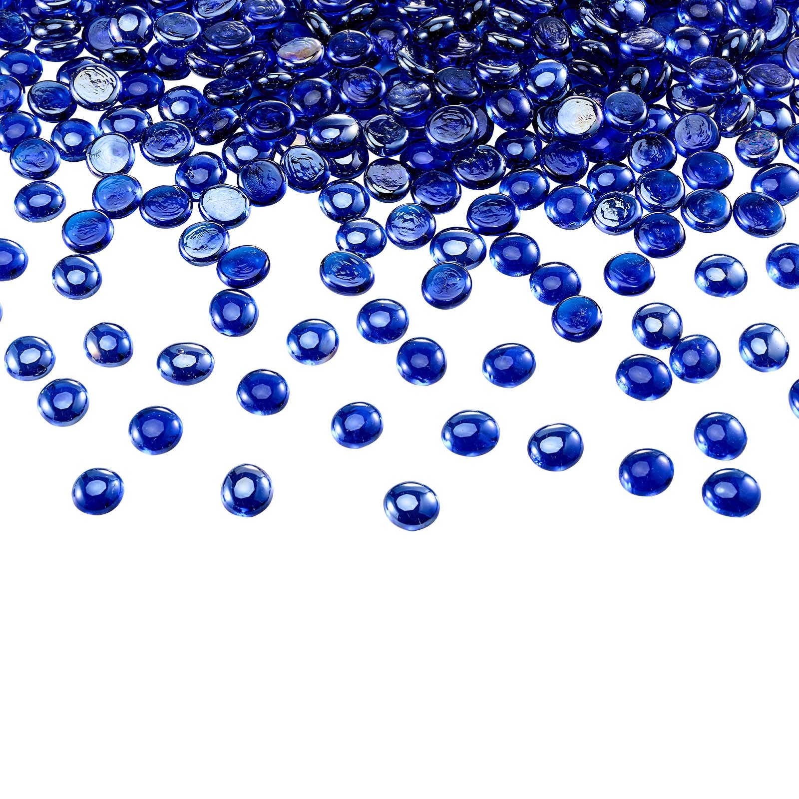 VEVOR Vetro per Braciere, Pietre per Caminetti Resistenti alle Alte Temperature, 4,5 kg, Perline Riflettenti e Antifumo da 19,05 mm, Perle di Vetro, Pietra per Tavolo da Braciere, Blu Cobalto