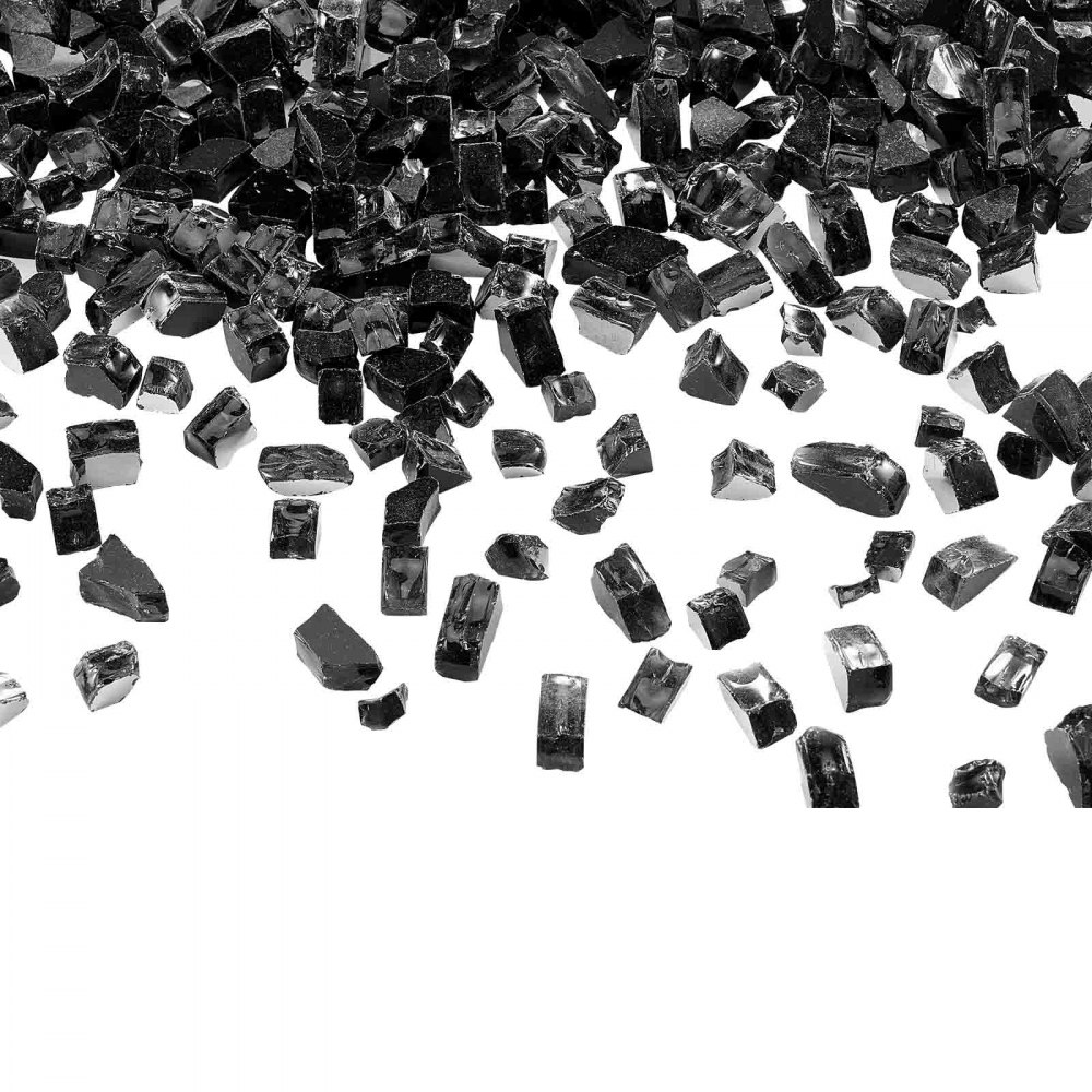 VEVOR Vetro per Braciere, Pietre per Caminetti Resistenti alle Alte Temperature, 9 kg, Riflettenti e Antifumo da 12,7 mm, Perle di Vetro Alta Lucentezza per Tavolo da Braciere, Nero