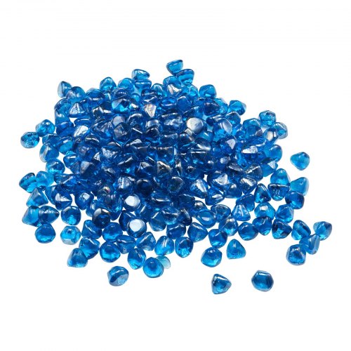 VEVOR Vetro per Braciere, Pietre per Caminetti Resistenti alle Alte Temperature, 4,5 kg, Perline Diamantate in Vetro Riflettenti da 25,4 mm, Alta Lucentezza, per Tavolo da Braciere, Blu Caraibico