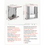 VEVOR Finestra Servizio Food Truck Finestre a Zanzariera Bancone Ribaltato Sportello di Servizio 915 x 915 mm con Tendalino Pieghevole, 4 Finestre Scorrevoli, Lega di Alluminio, Furgone di Vendita