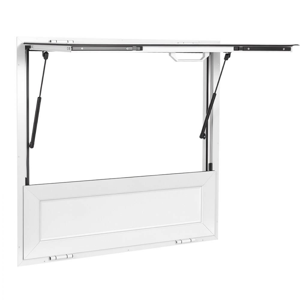 VEVOR Finestra di Servizio Bancone Pieghevole per Food Truck 915 x 915 mm Sportello di Servizio per Furgone Lega di Alluminio, Pannello Apertura max 85 Gradi, Tendalino, Tendalino, Gancio di Traino