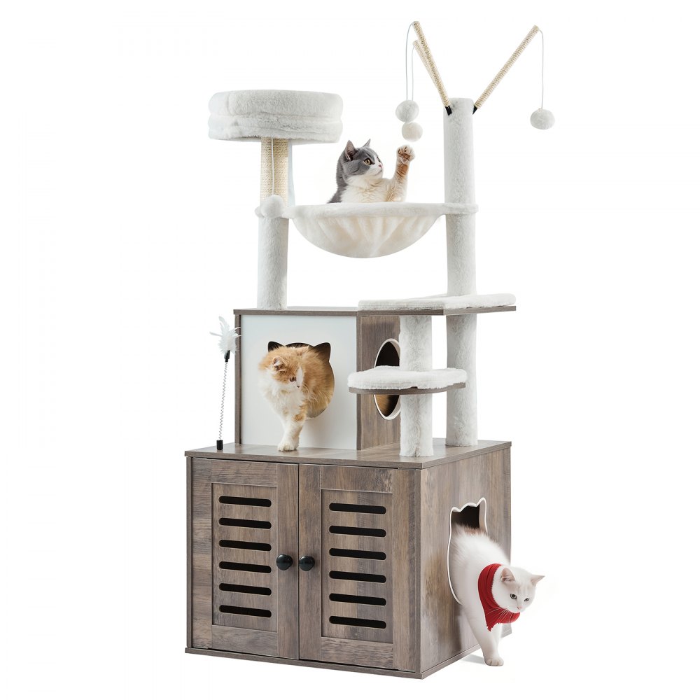 VEVOR Albero per Gatti Torre per Gatti Lettiera Recinto Casetta Gioco Interno