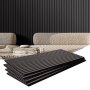 VEVOR Pannelli Acustici a Doghe 1200 x 600 mm Pannelli da Parete Rovere Nero