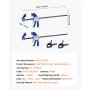 VEVOR Morsetti a Barra per Lavorazione Legno 2 Pezzi, Apertura 60,96 cm, Morsetto a F Bloccabile Carico max. 154 kg, Profondità 84,6 mm, in Acciaio al Carbonio Set di Morsetto da Falegname