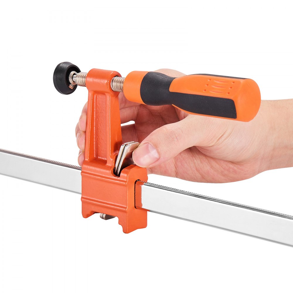 VEVOR Morsetti a Barra per Lavorazione del Legno 2 Pezzi, Apertura 60,96 cm, Set di Morsetti Paralleli, Morsetto a F con Limite di Carico 272 kg, Profondità 63,5 mm, Lavorazione dei Metalli