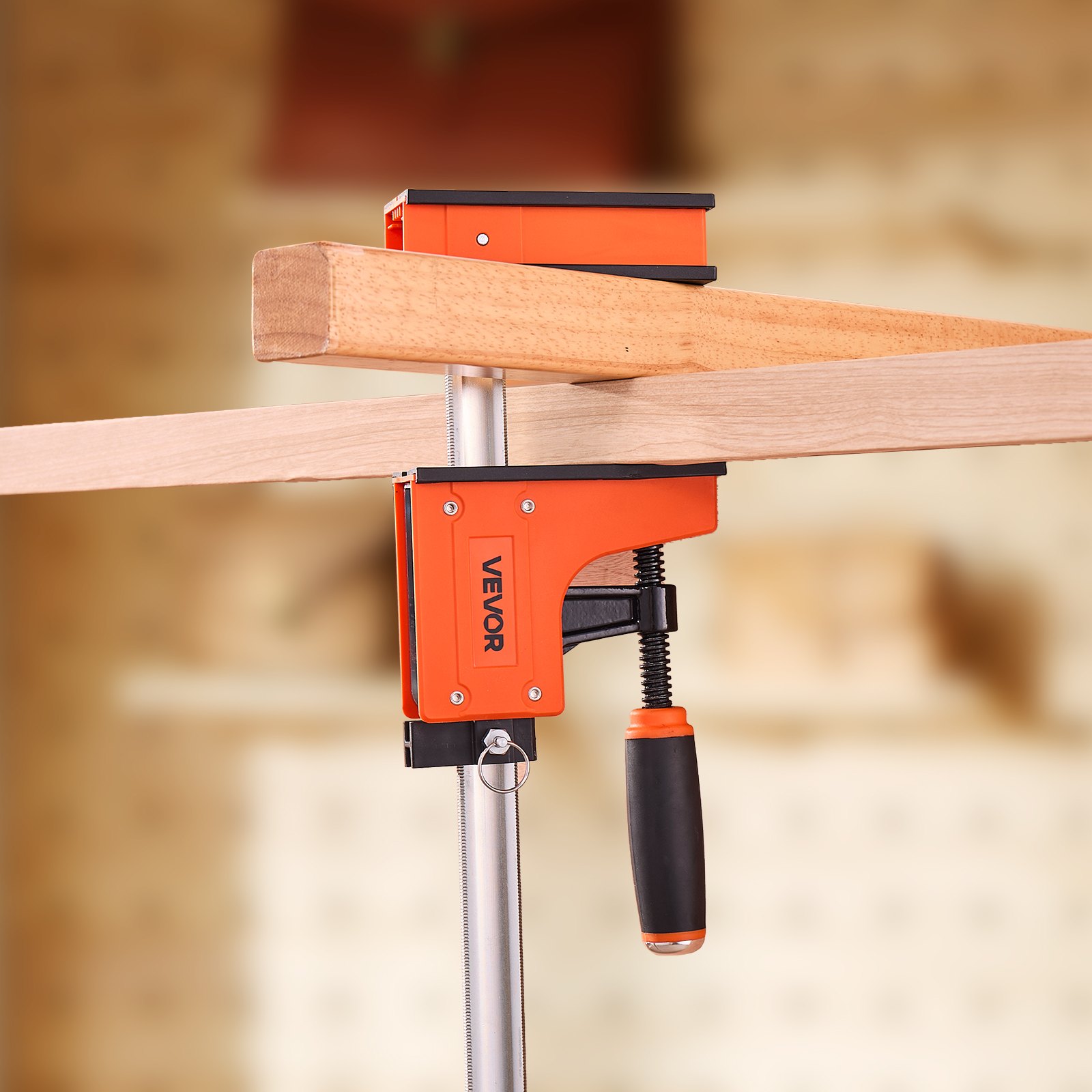 VEVOR Morsetti a Barra per Lavorazione del Legno da 91,4 cm Morsetti a F con Limite di Carico di 680 kg 2 Pezzi, Pressione Uniforme, Plastica ad Alta Resistenza e Acciaio al Carbonio, Arancione