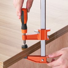 VEVOR Morsetti a barra per la lavorazione del legno, Morsetto/Divaricatore da 36" in confezione da 2, Morsetto F a cambio rapido con limite di carico di 600 libbre, Profondità della gola 2,5", Ghisa