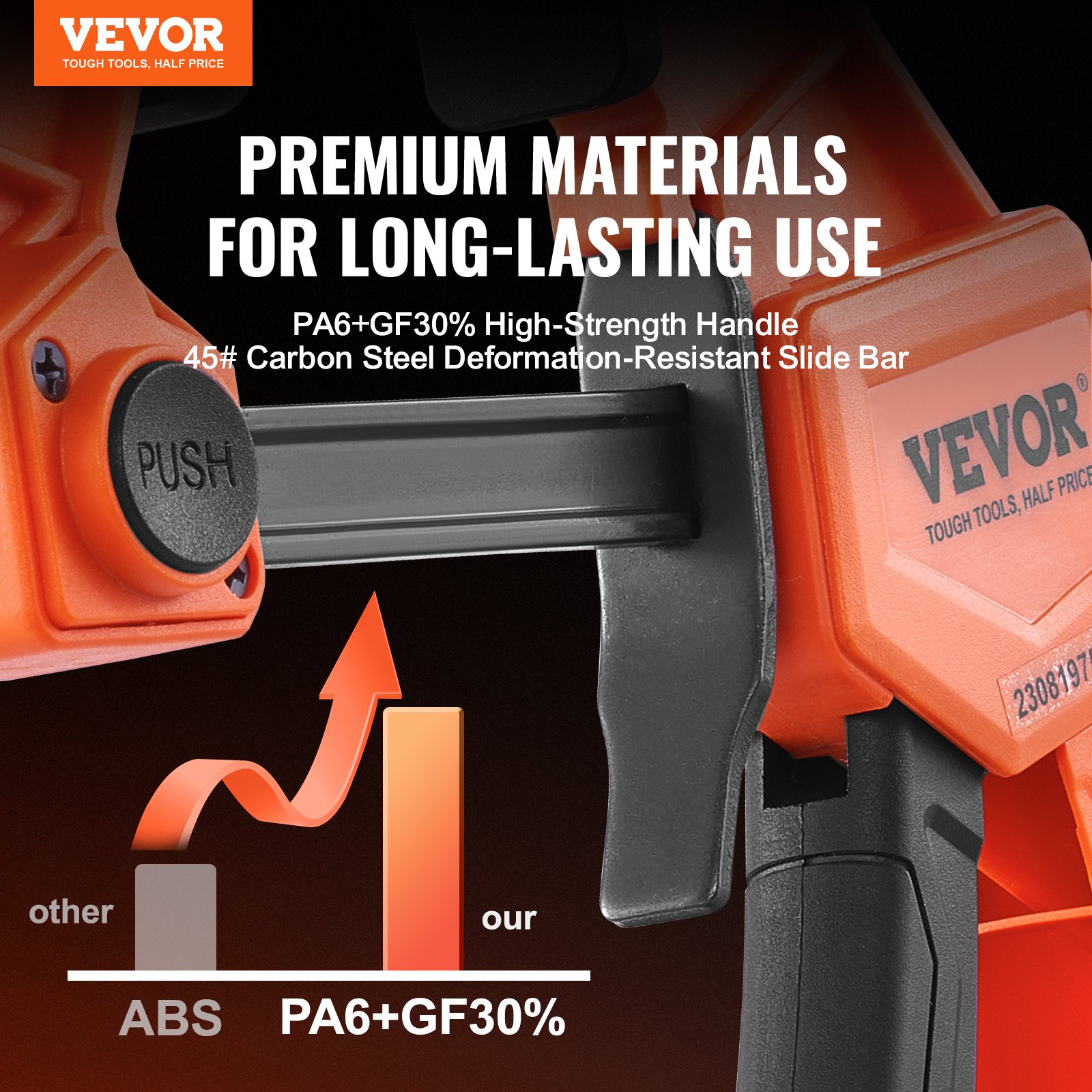 VEVOR Set Morsetti a Barra per Falegname da 6 Pz Morsetti a Sgancio Rapido 152,4/304,8mm Forza di Serraggio Max. 68kg, Pinza Allargatrice Reversibile per Falegnameria Metallurgica, Morsetti a Barra