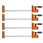 VEVOR Bar Clamps for Woodworking, 4-Pack, 60.96 cm Opening F Clamps, 680 kg Load Limit, Clamp/Spreader 2 Modes, Soft Rubber Pads, Ergonomic Handle, Carbon Steel Bar, for Wood Working and Metal Working