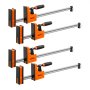 VEVOR Bar Clamps for Woodworking, 4-Pack, 60.96 cm Opening F Clamps, 680 kg Load Limit, Clamp/Spreader 2 Modes, Soft Rubber Pads, Ergonomic Handle, Carbon Steel Bar, for Wood Working and Metal Working