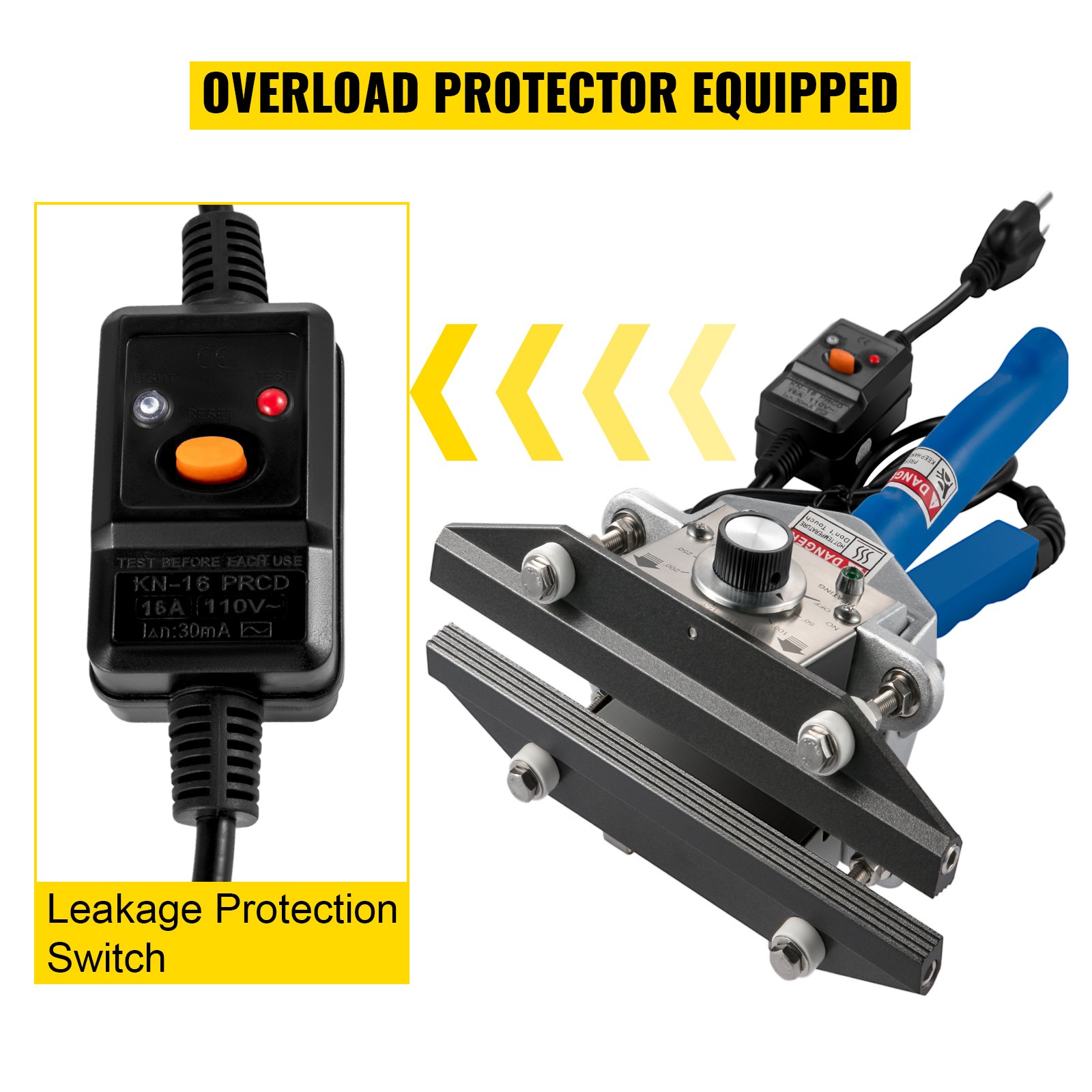 Fkr-200 Sigillatrice 8" Portable Hand Sealer Laminated Film 8in/200mm 300w