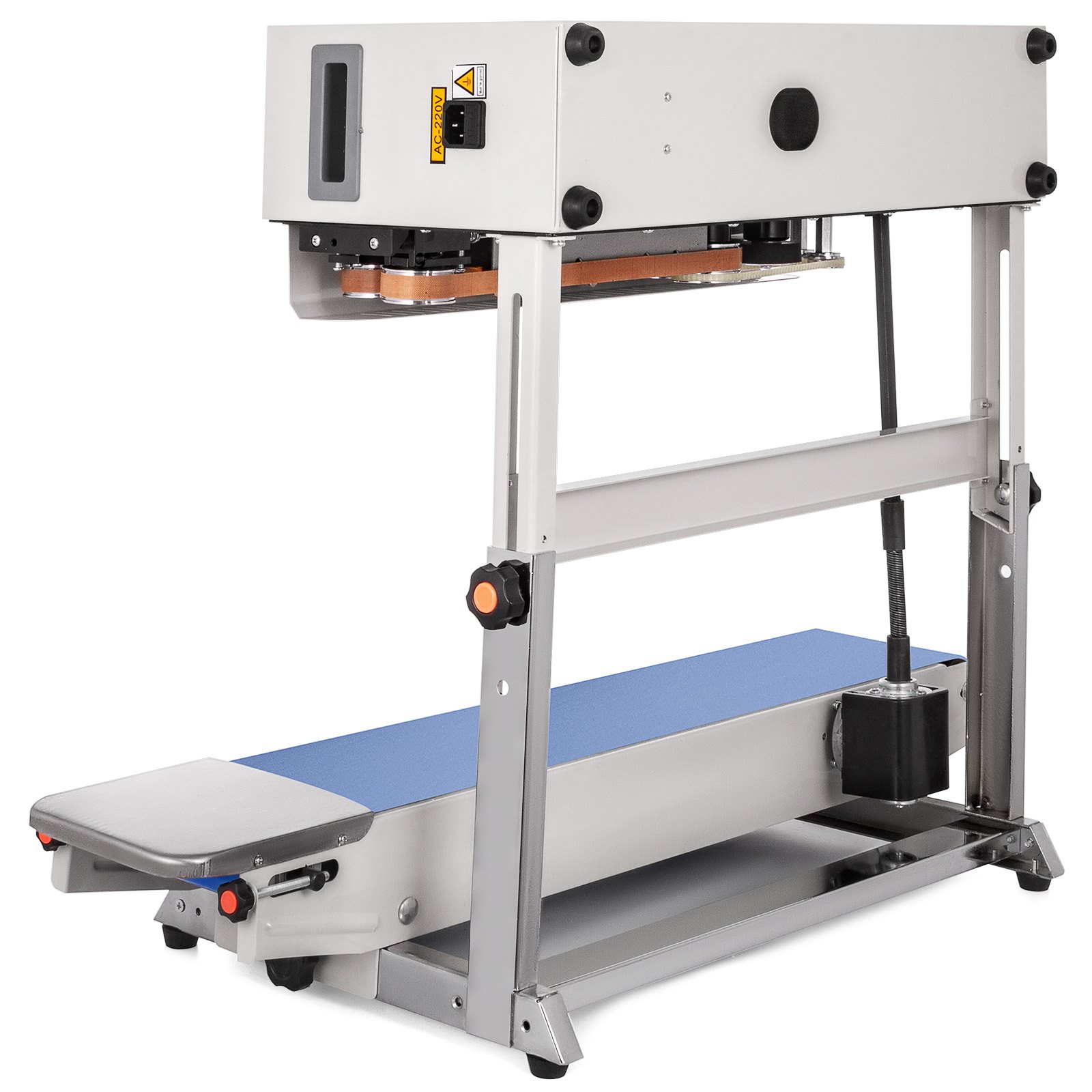 VEVOR Macchina Confezionatrice Verticale FR770, Sigillatore Automatico a Banda Continua 220V, Macchina Chiuditrice, Sigillatore Automatico Sottovuoto 500W, Pulsante di Arresto di Emergenza