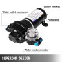 VEVOR Pompa Acqua Pompa a Membrana ad Alta Pressione FL-40 40PSI Pompa a Membrana per Acqua Spruzzatore Autoadescante 17L / min 12V Utilizzo