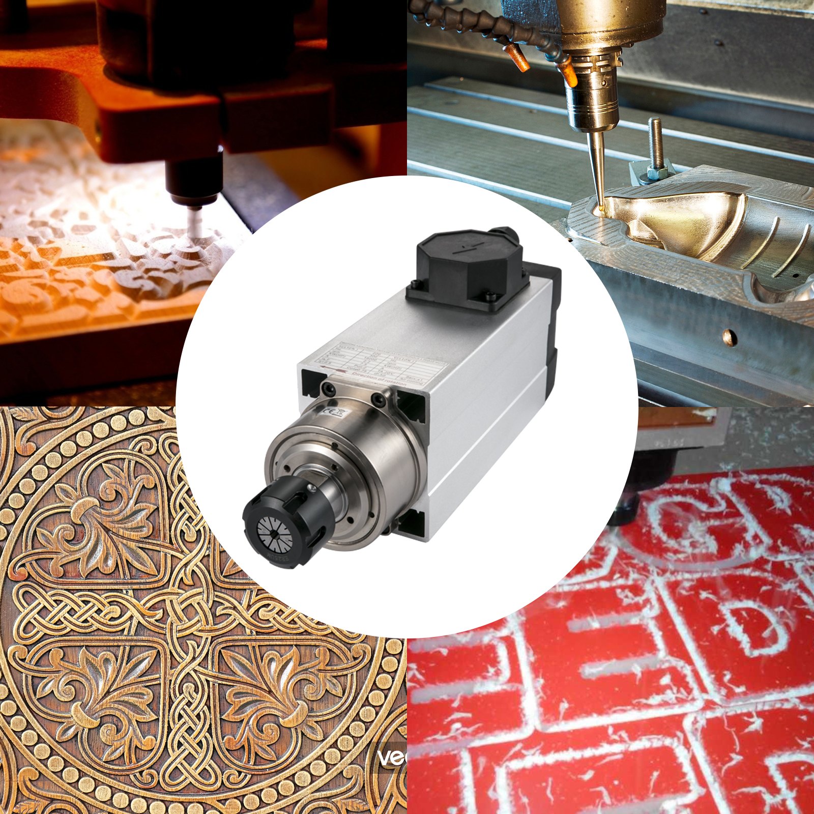 Vevor Raffreddati Ad Aria Motore Mandrino Con Vfd Inverter Kit Di Fresatura Cnc