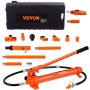 VEVOR Kit di Martinetto Idraulico Carico Max. 10 Tonn. Sollevatore Pompa per Riparazione Auto Corsa da 135 mm, Kit Utensili Sollevatore Idraulico Tipo d'Olio HV15 Cilindro Q235B Anello di Tenuta TPU