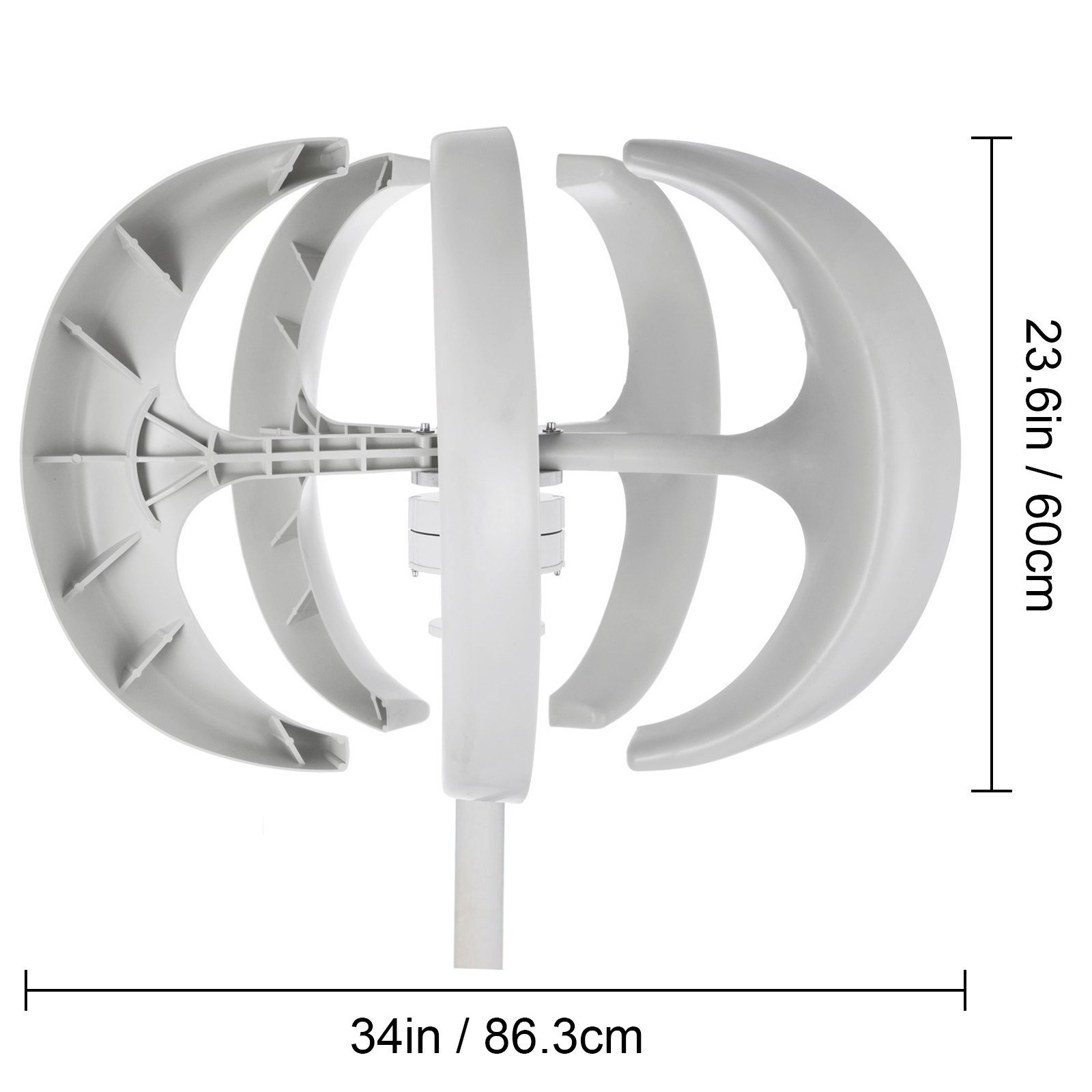 Turbina Eolica Generatori 24v 400w Con 5 Blades Elettromagnetico Rosso