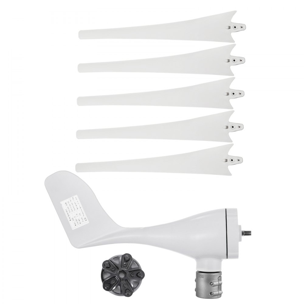 VEVOR Generatore Eolico da 500 W Generatore Eolico CC 12V 5 Pale Bassa Velocità del Vento Avvio di Luci Stradali da Giardino Turbine Eoliche con Regolatore di Carica (Lama / CC 12V)