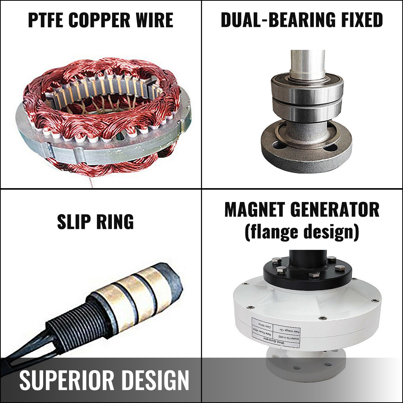 Generatore Eolico Verticale Turbina Con 5 Blades 500w 24v In Nylon Fiber