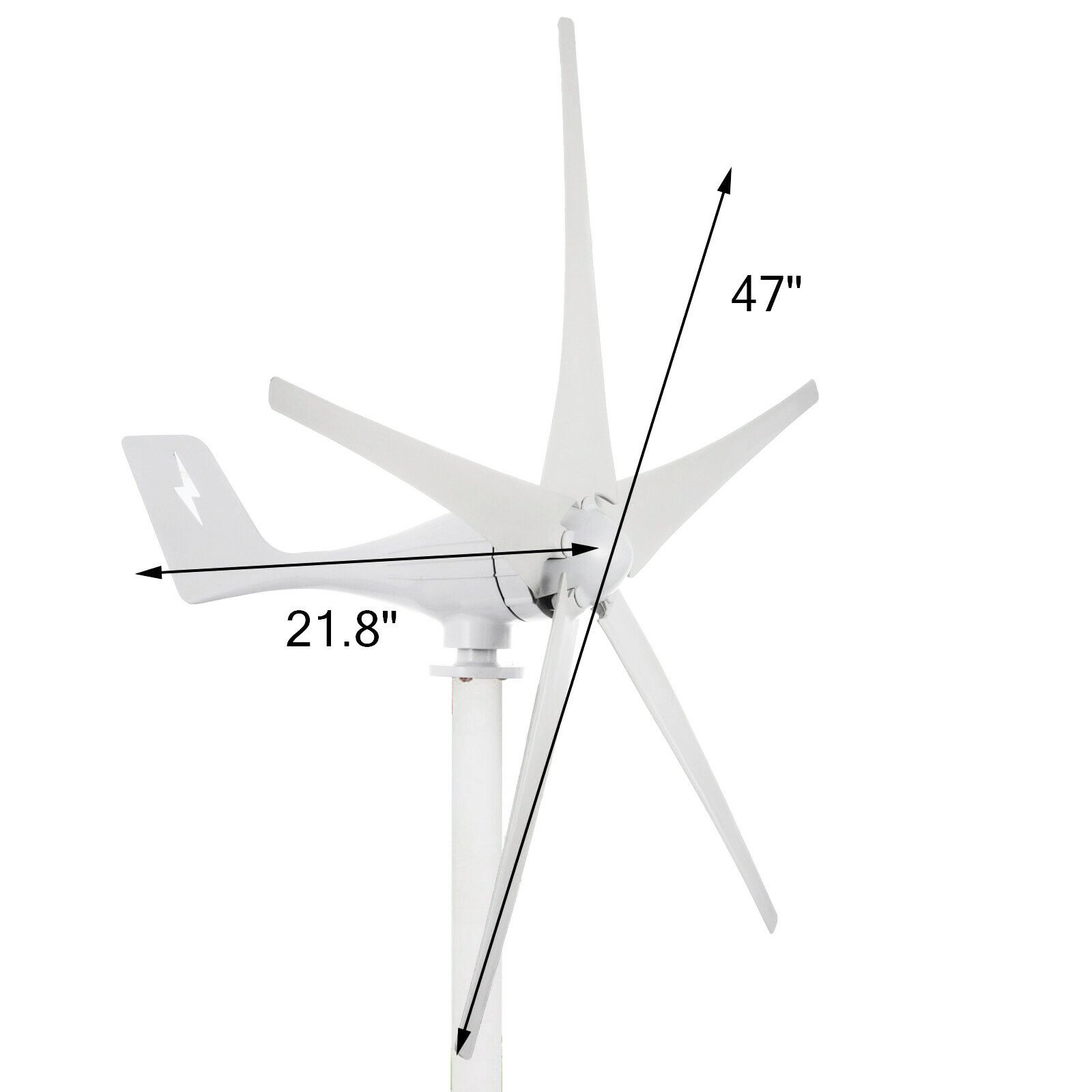 Generatore Eolico Verticale Turbina Con 5 Blades 500w 24v In Nylon Fiber
