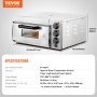 VEVOR Forno Elettrico Pizza 14 Pollici Acciaio Inox Elettrico Ripiano Singolo