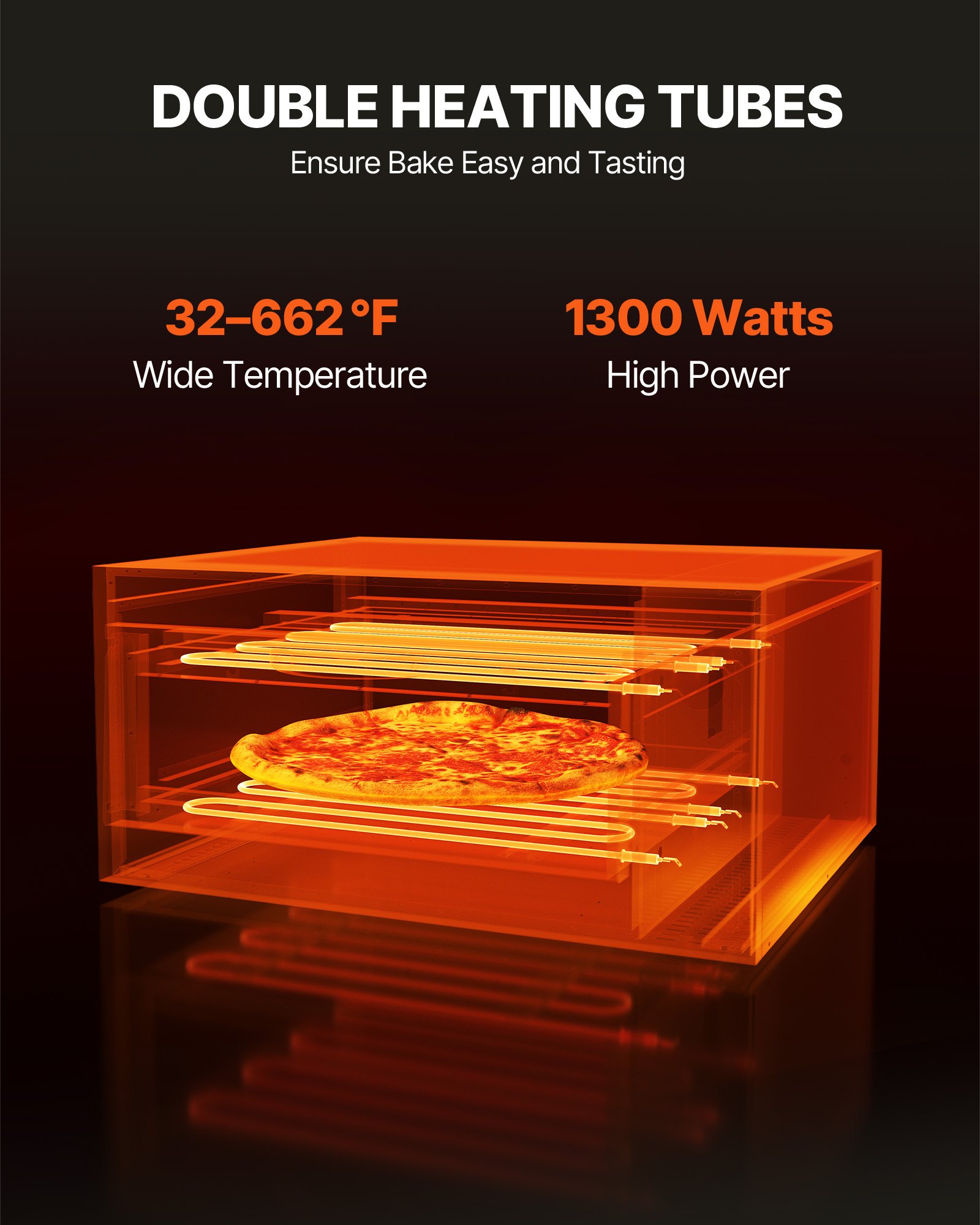 Forno per pizza commerciale da banco VEVOR, 14" Single Deck Layer, forno elettrico per pizza in acciaio inox con pietra e maniglia, macchina per pizza multiuso per interni per ristoranti, pretzel al forno