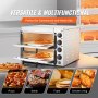 VEVOR Forno Elettrico Pizza 2 Ripiani 406mm Acciaio Inox Elettrico 4 Manopole