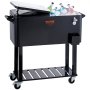 VEVOR Carrello Mobile Bar Mini Frigo per Bevande Carrello Isotermico Capienza 80QT Apribottiglie Scatola Raccoglie Tappi, Carrello per Bevande Contenitore per Ghiaccio Portabirre da Esterno per Feste