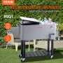 VEVOR Carrello Mobile Bar Mini Frigo per Bevande Carrello Isotermico Capienza 80QT Apribottiglie Scatola Raccoglie Tappi, Carrello per Bevande Contenitore per Ghiaccio Portabirre da Esterno per Feste