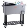 VEVOR Carrello Mobile Bar Mini Frigo per Bevande Carrello Isotermico Capienza 80QT Apribottiglie Scatola Raccoglie Tappi, Carrello per Bevande Contenitore per Ghiaccio Portabirre da Esterno per Feste