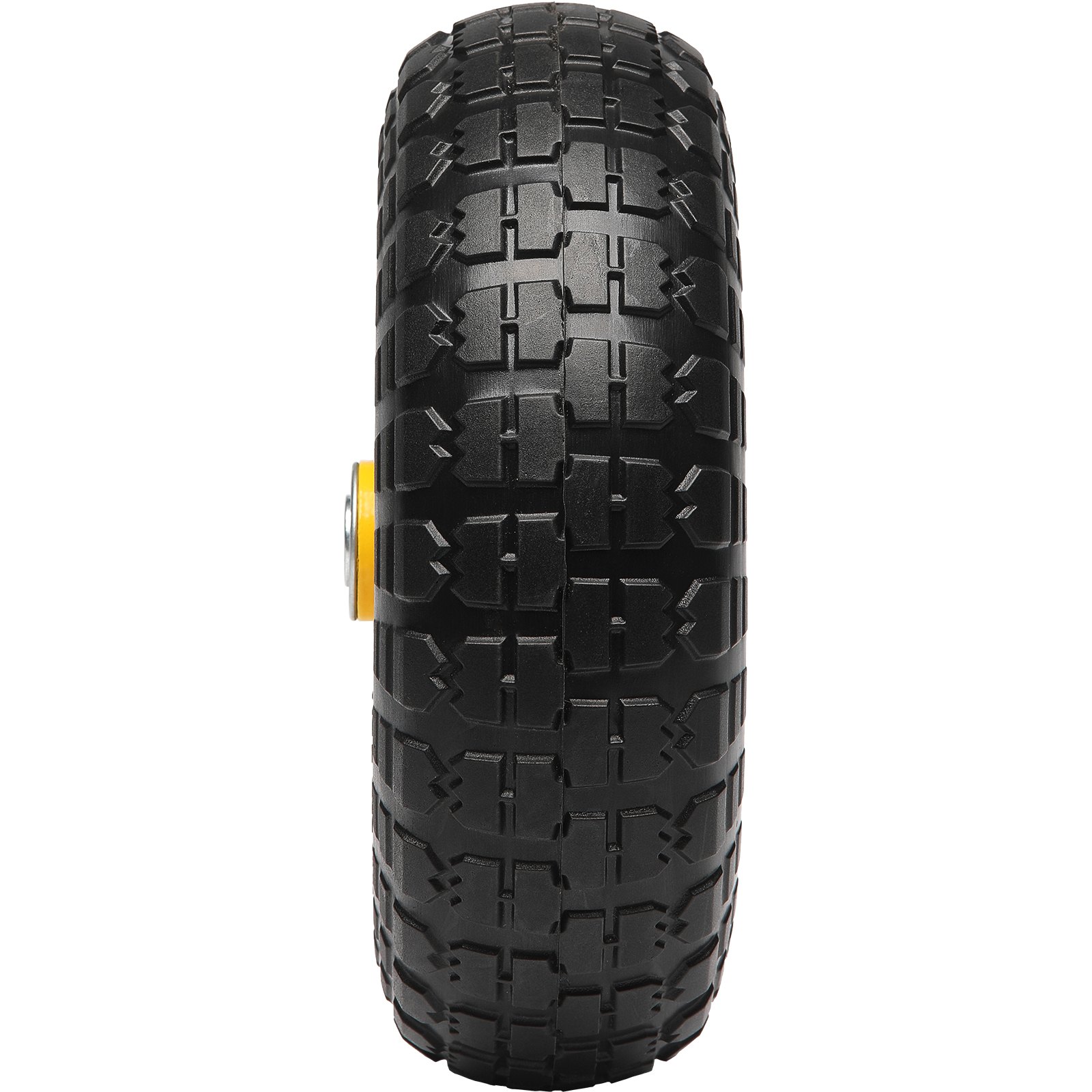 VEVOR Full PU Wheels with RunFlat Tires, 10 Inch, 2-Pack, 400 lbs Dynamic Load, 450 lbs Static Load, Tubeless Tires and Wheels for Hand Trucks, Utility Carts, Dollies, Garden Trailers