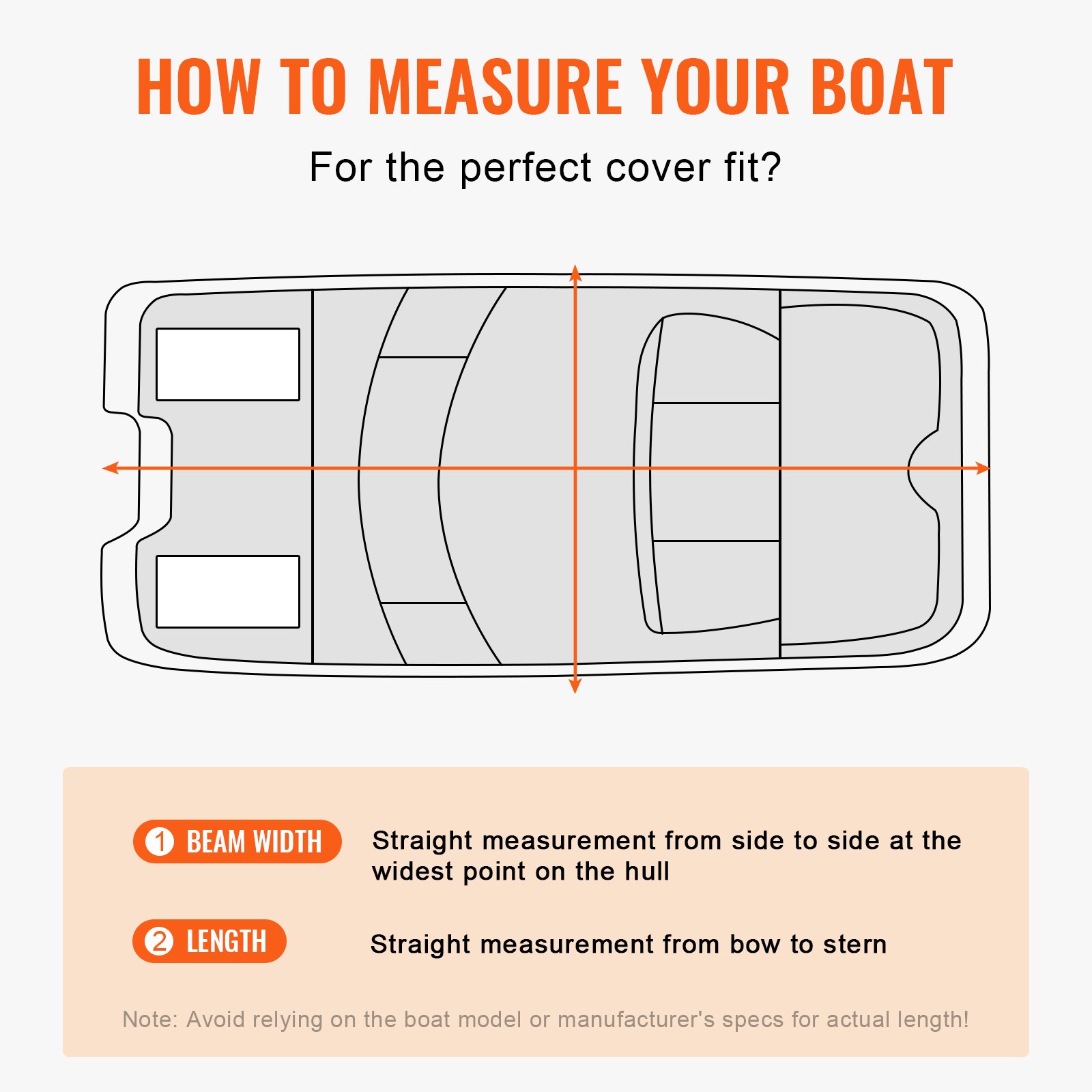 VEVOR Pontoon Boat Cover, 579-609 cm Waterproof, Trailerable Pontoon Cover, 800D Marine Grade PU Oxford Fabric, with Engine Cover, 16 Windproof Buckle Straps
