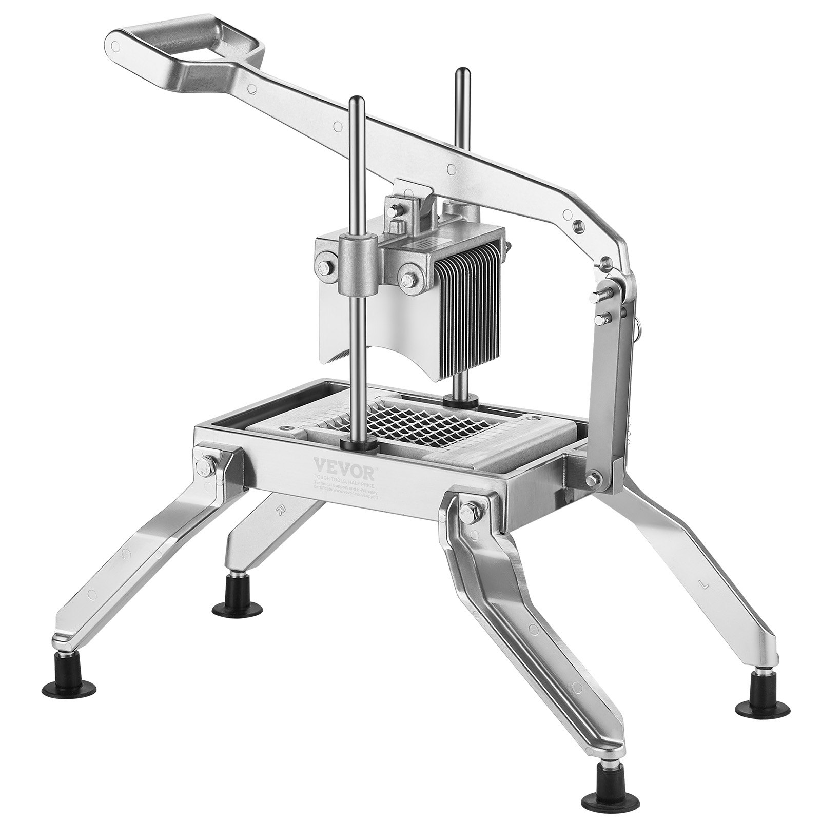 VEVOR Tagliapasta per Patate Fritte, Affettatrice Manuale per Frutta e Verdura 6,35 mm/12,7 mm, Taglia Verdure in Acciaio Inossidabile e Alluminio, con Piedini Antiscivolo, per Cipolle, Patate