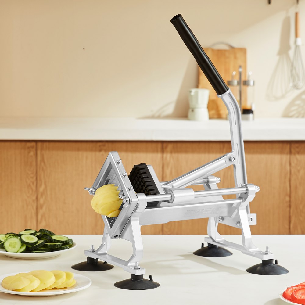 VEVOR Affettatrice Verdure Frutta Commerciale 3/8 Pollici, Affettatrice Taglia Verdure in Acciaio Inox Lega di Alluminio, Affettatrice Manuale con Piedini Antiscivolo, Cipolle, Patate, Limoni