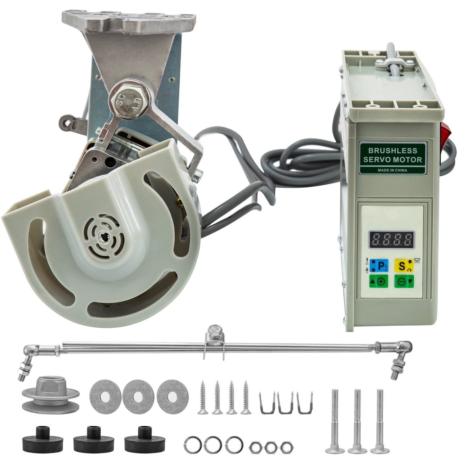 VEVOR Servomotore da Cucire 550 W Servomotore Risparmio Energetico Senza Spazzole 220 V Macchina per Cucire Industriale Motore Frizione Velocità Massima 4500 Rpm